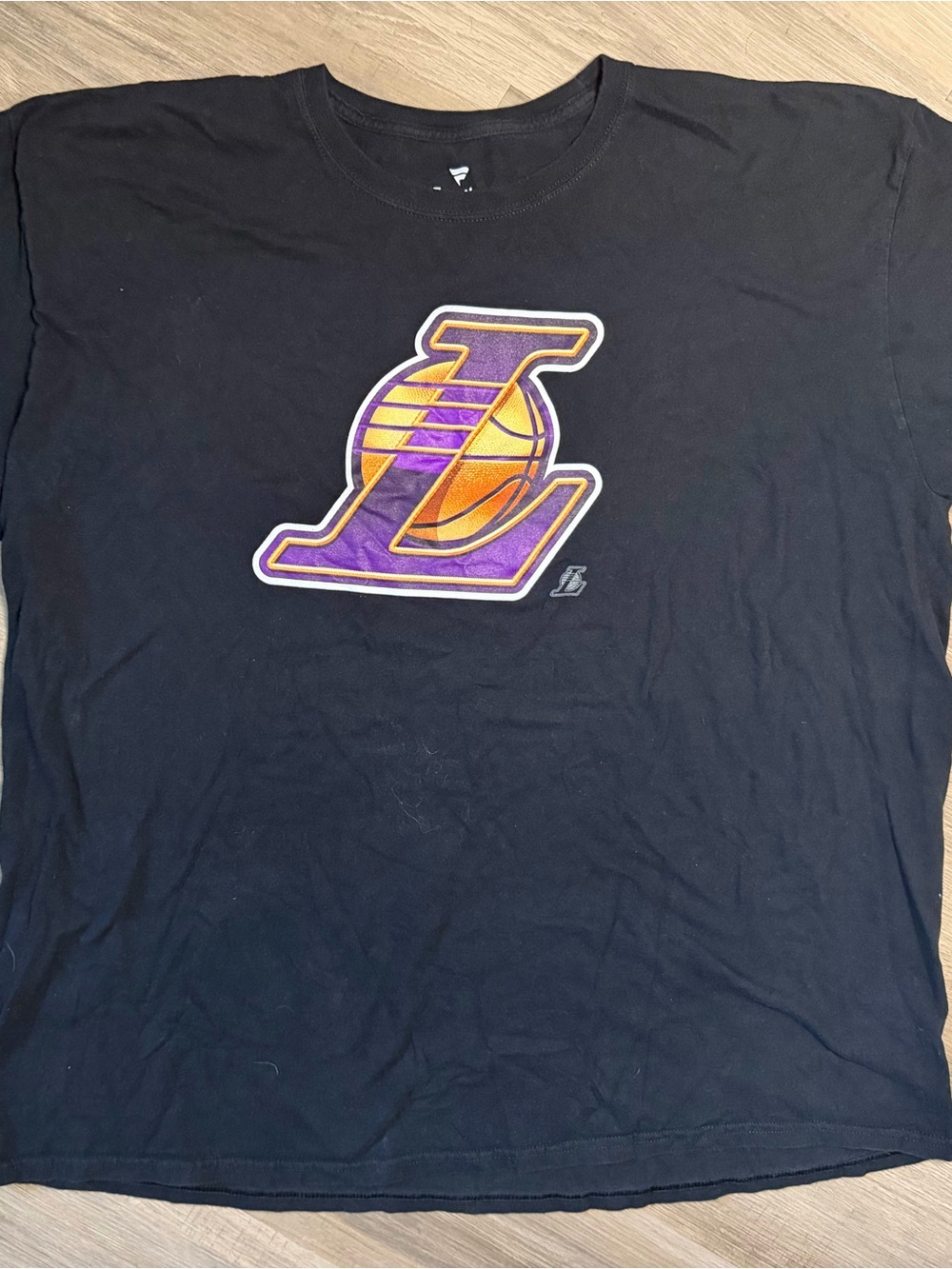 Fanatics Black Los Angeles Lakers Logo T-Shirt with Purple and Gold Graphic